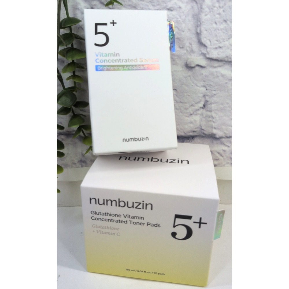 NEW NUMBUZIN LOT 2🇰🇷No.5+ Vitamin Concentrated Serum Toner Pad 70 Pads KBeauty